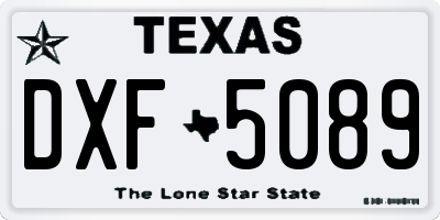 TX license plate DXF5089