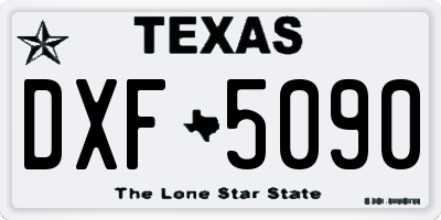 TX license plate DXF5090