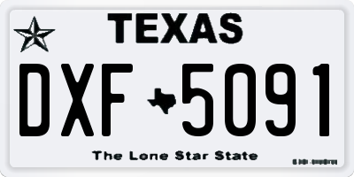 TX license plate DXF5091