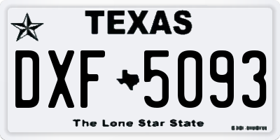 TX license plate DXF5093