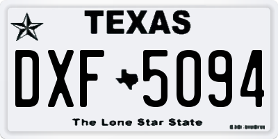 TX license plate DXF5094