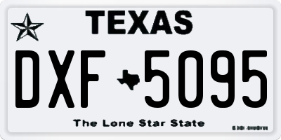 TX license plate DXF5095