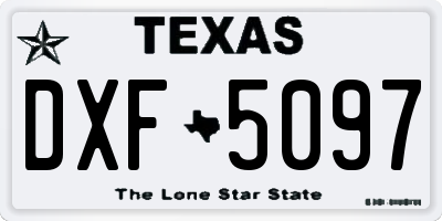 TX license plate DXF5097