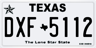 TX license plate DXF5112