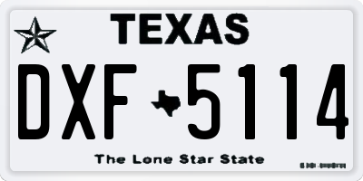 TX license plate DXF5114