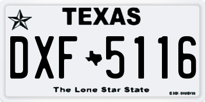 TX license plate DXF5116