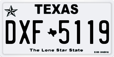 TX license plate DXF5119