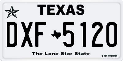 TX license plate DXF5120