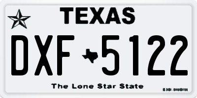 TX license plate DXF5122