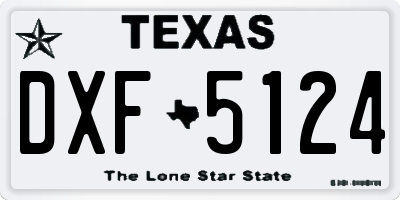 TX license plate DXF5124