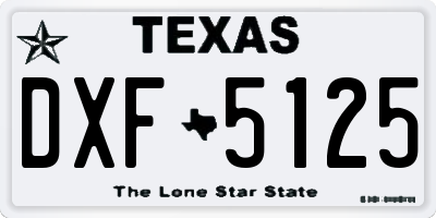 TX license plate DXF5125
