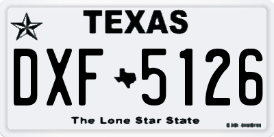 TX license plate DXF5126