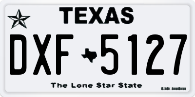 TX license plate DXF5127
