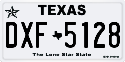 TX license plate DXF5128