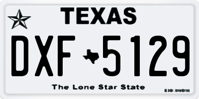 TX license plate DXF5129