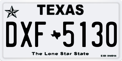 TX license plate DXF5130