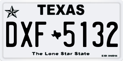 TX license plate DXF5132