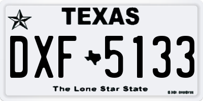 TX license plate DXF5133