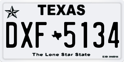 TX license plate DXF5134