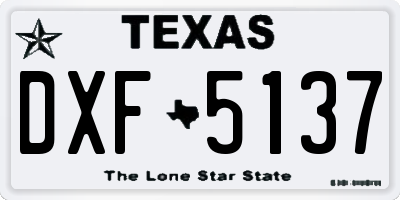 TX license plate DXF5137