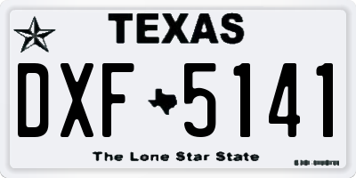 TX license plate DXF5141