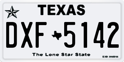 TX license plate DXF5142