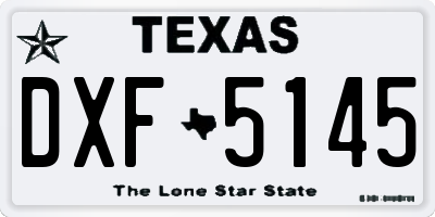 TX license plate DXF5145