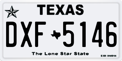 TX license plate DXF5146