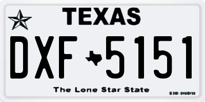 TX license plate DXF5151
