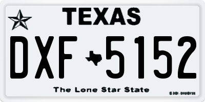 TX license plate DXF5152