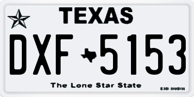 TX license plate DXF5153