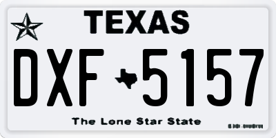 TX license plate DXF5157