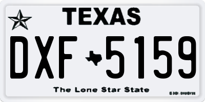 TX license plate DXF5159