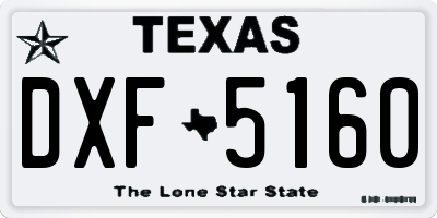 TX license plate DXF5160