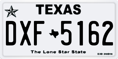 TX license plate DXF5162