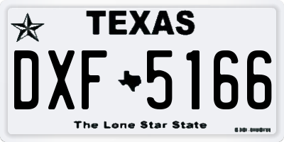TX license plate DXF5166