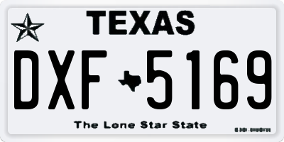 TX license plate DXF5169