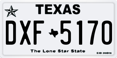TX license plate DXF5170
