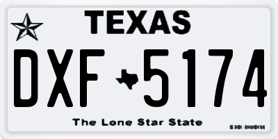TX license plate DXF5174