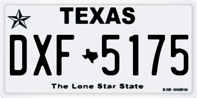 TX license plate DXF5175