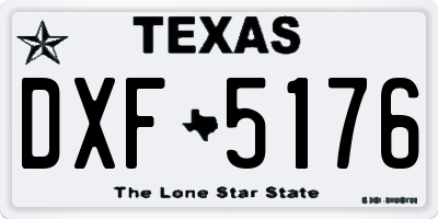 TX license plate DXF5176