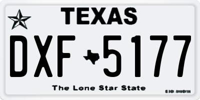 TX license plate DXF5177