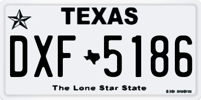 TX license plate DXF5186