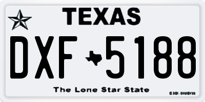 TX license plate DXF5188