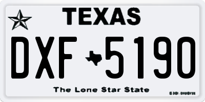 TX license plate DXF5190