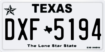 TX license plate DXF5194