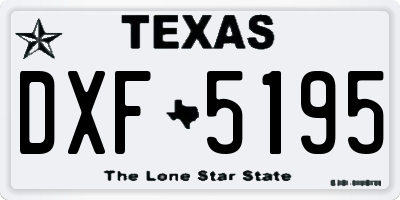 TX license plate DXF5195