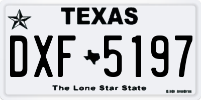 TX license plate DXF5197