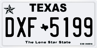 TX license plate DXF5199