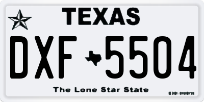 TX license plate DXF5504